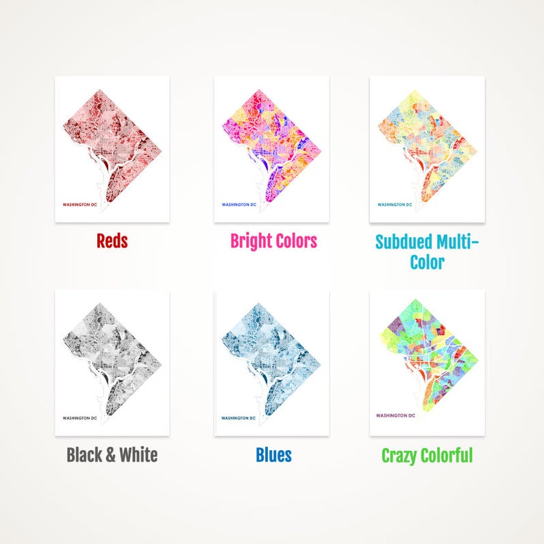 Juanita's Adventures - Wholesale Art Print - Juanitas Washington DC Map Print1