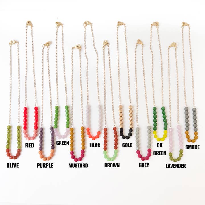 Nest Pretty Things - Wholesale Beaded/Pearl Necklace - Two-Tone Glass Bead Necklace on 24K Gold Chain- 12 colors3