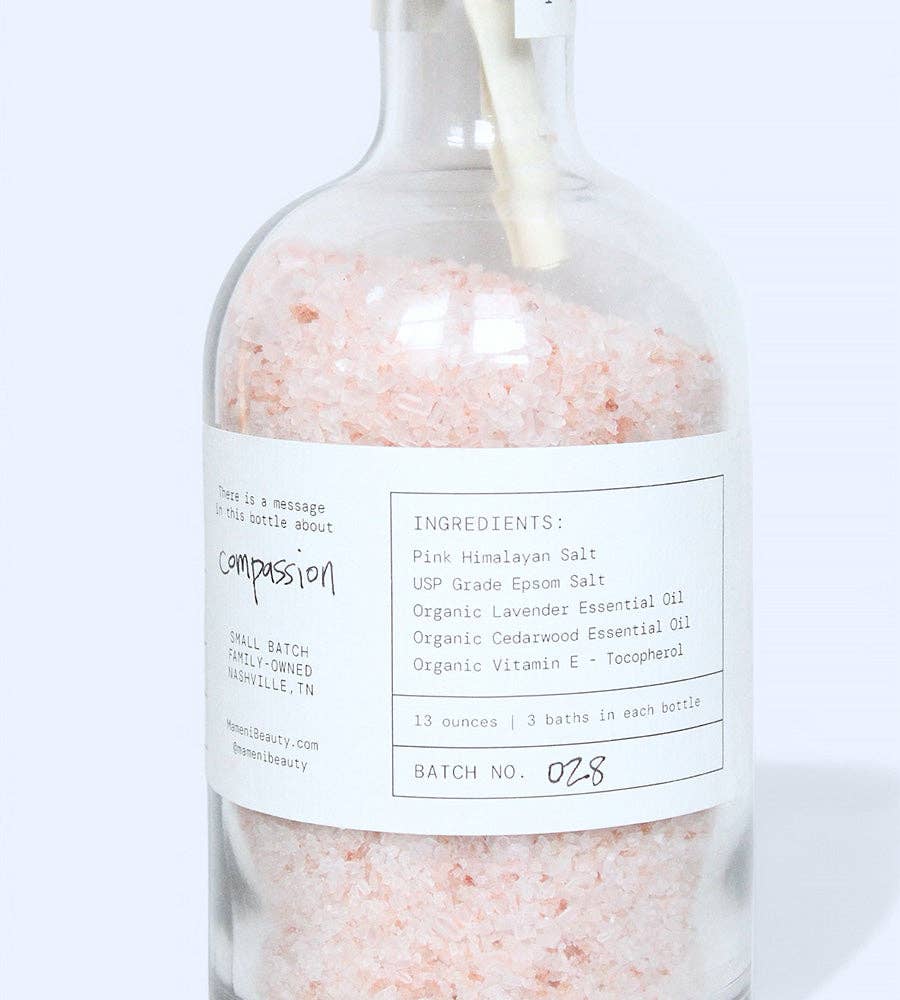 Mameni Beauty - Wholesale Bath Soak/Milk - “Compassion” Pink Himalayan Salt Soak2