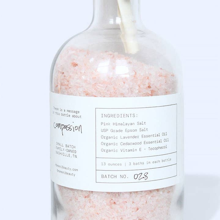 Mameni Beauty - Wholesale Bath Soak/Milk - “Compassion” Pink Himalayan Salt Soak2