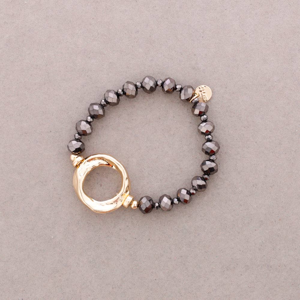 Sonata - Vente Bijoux à boutons pression - Bracelet Élastique Cristaux Anneau Métal5