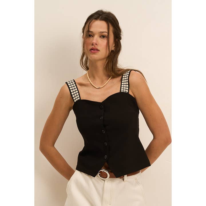 Button Down Cami Top for wholesale by The GREii