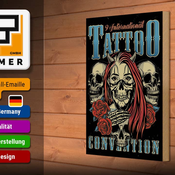 Femer - Wholesale Sign - Wooden Tattoo Sign 20x30cm International Tatoo