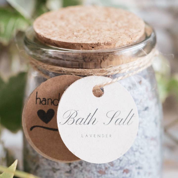 Lavender Bath Salts Gifts | Relaxing| Stocking Stuffer 7 oz and other Purchase Wholesale glass jar with spoon. Free Returns & Net 60 Terms on Faire trending on Faire.