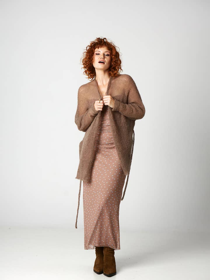 Alpacakimono met riem - Bruin voor wholesale door You by Tokarska