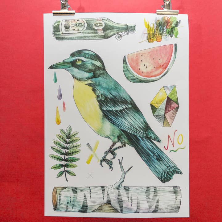 Poster »Kolibrie« 50 x 70 cm voor wholesale door Martin Krusche Illustration