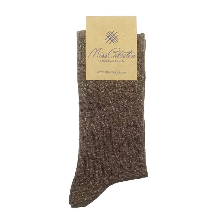 MissCalcetin Low Shaft Brilli Brilli Chocolate for wholesale on Faire0