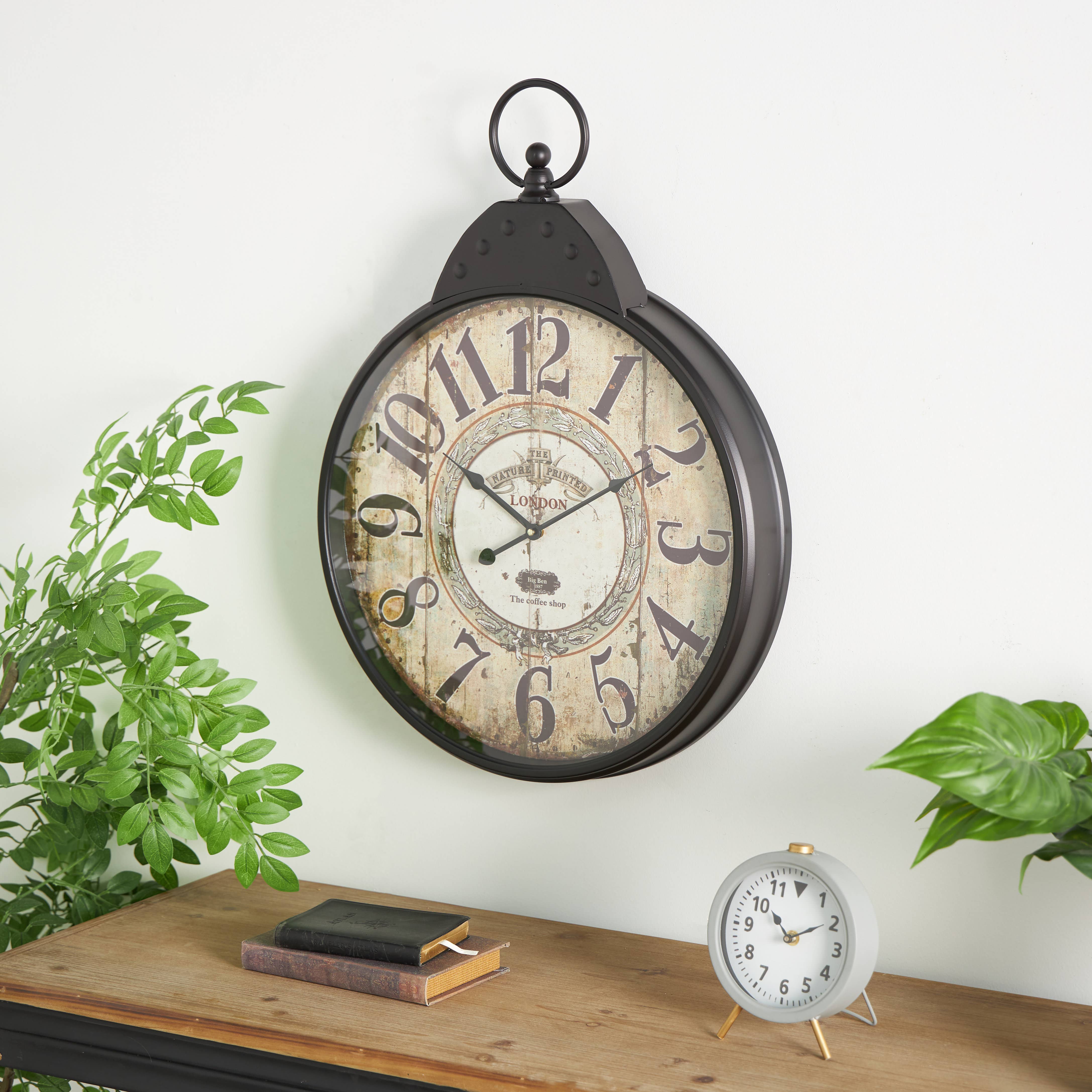 Import Corner - Wholesale Wall Clock - A-92217: METAL WALL CLOCK 20"W, 28"H8