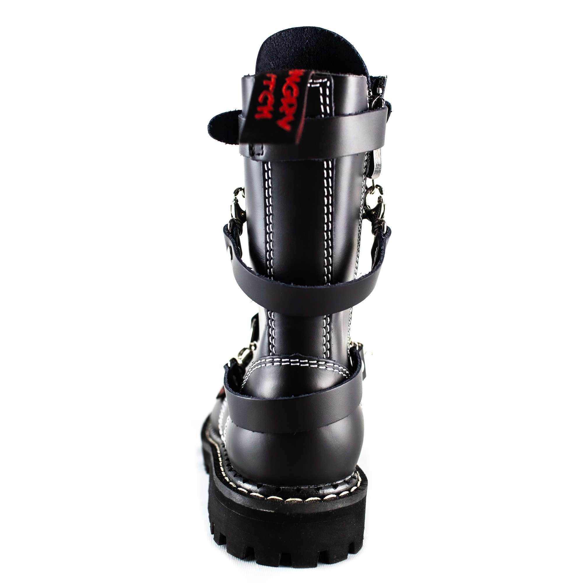 Angry Itch - Premium Boots - Wholesale Combat/Military Boots - Men's - 10-Hole 3-Straps - Black Leather Boots4