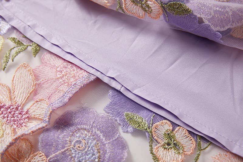 Productseeker - Wholesale Formele jurk - Dames - DR0270Y elegante avondjurk met bloemen in mesh en visstaart10