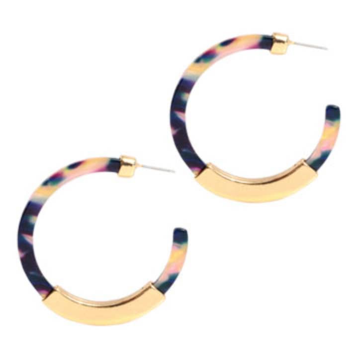 2" Kathryn Acrylic Acetate Earrings in Multi-Color for wholesale by David Christopher's Collection