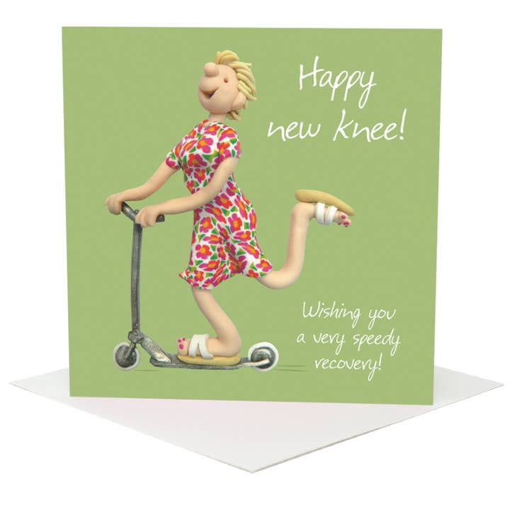 Cartão de melhoras para o novo joelho (feminino) por atacado de Inky Blue Ltd t/a Holy Mackerel