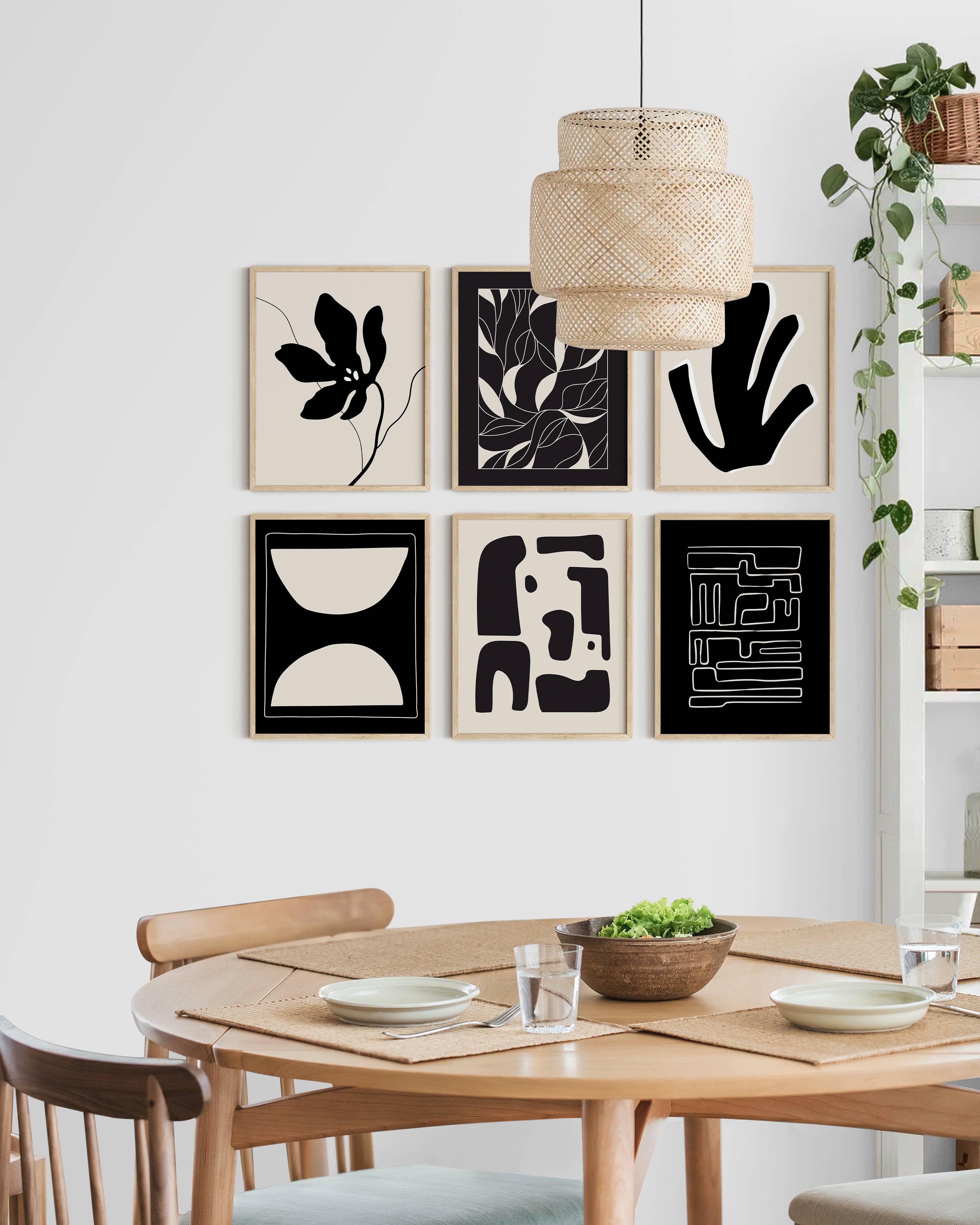 Haus and Hues - Wholesale Gallery Wall Set - Black and Beige Abstract Wall Art Set3