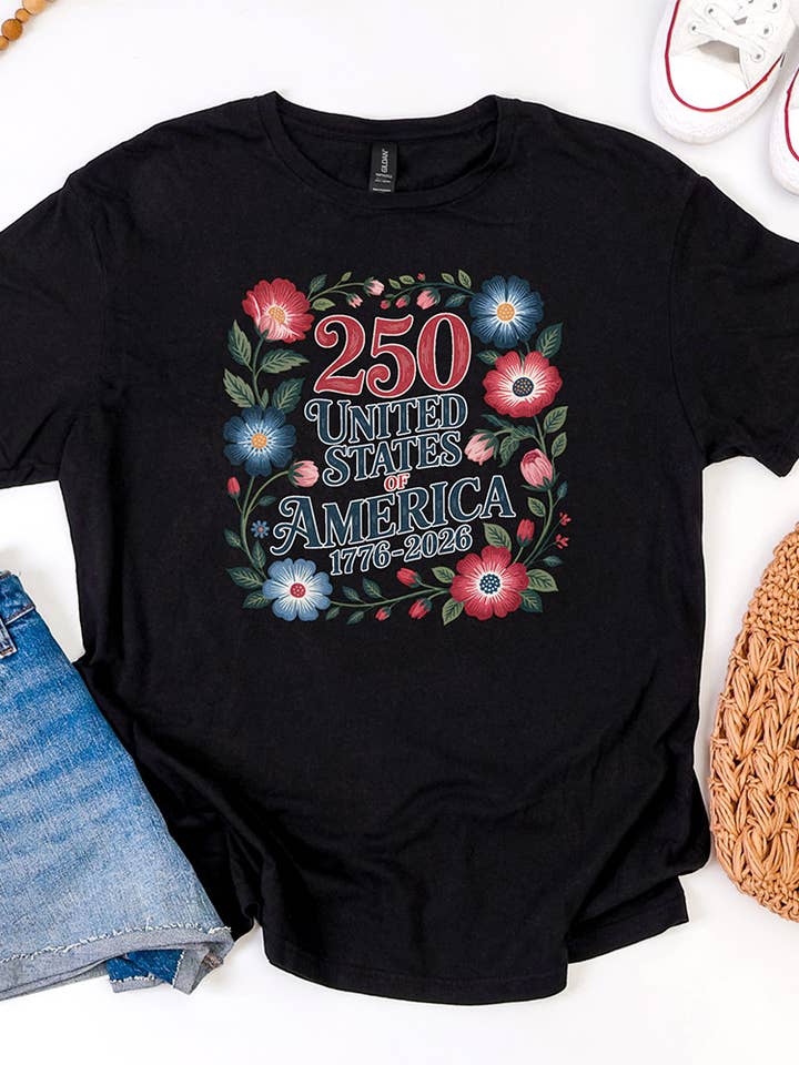 250 Years Flowers Tri-Blend Tee for wholesale by Country Girl Store