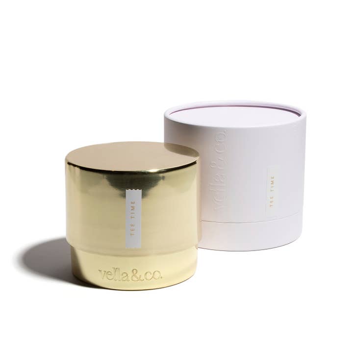 Vella & Co. by Vellabox - Wholesale Jar/filled candle - Tee Time | Men's Collection Soy Candle |19.5 oz Gold Vessel1