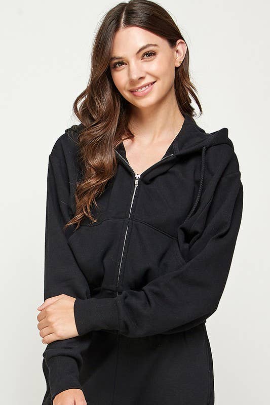 Vanilla Monkey – wholesale Hoodie – Women's – Fleece Oversized Crop Zip up Hoodie13