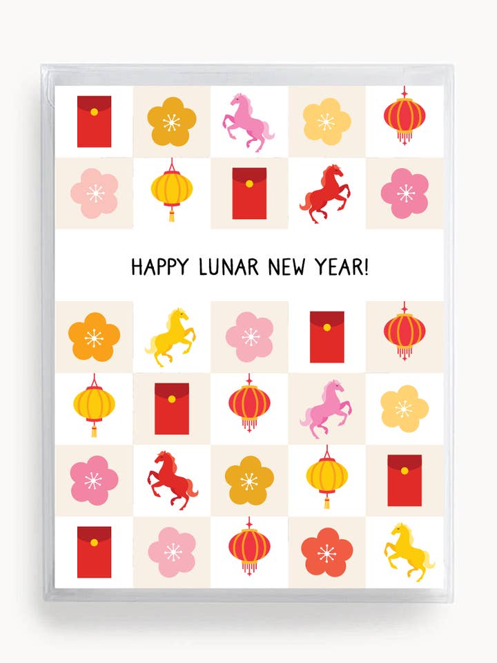 Happy Lunar New Year! Greeting Cards | Boxed Set of 6 for wholesale by Tickle Me Lavender