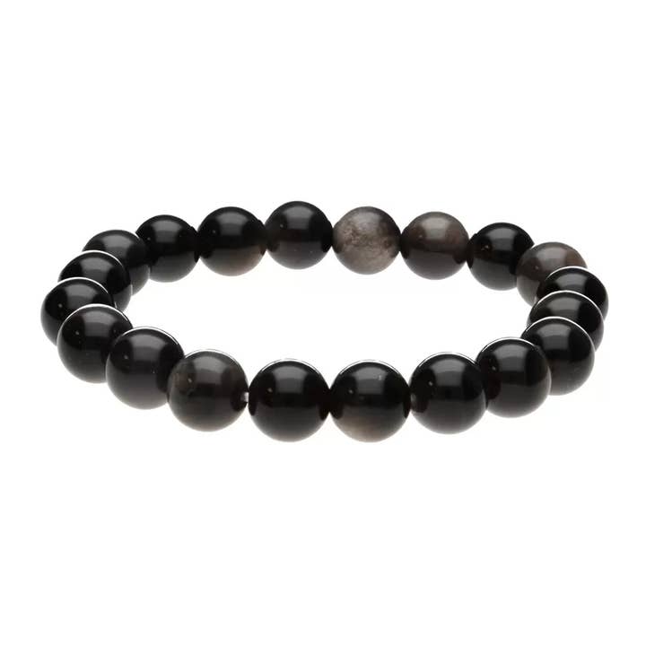 8 mm Sølv Obsidian Armbånd for engroshandel hos Vives de la Cortada S.L