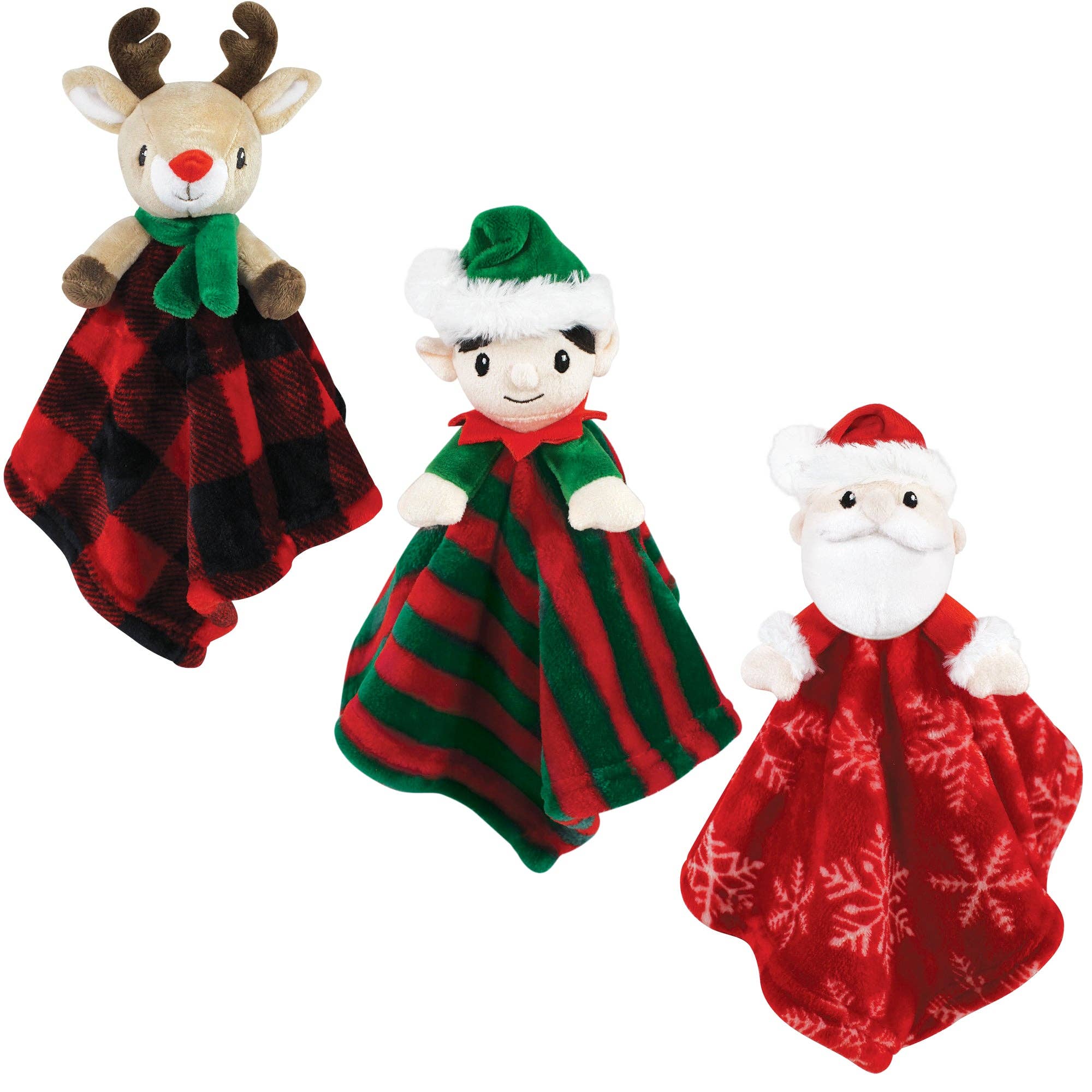 BabyVision - Wholesale Security/Cuddle Blanket - Baby - Hudson Baby Animal Face Security Blanket, Elf0