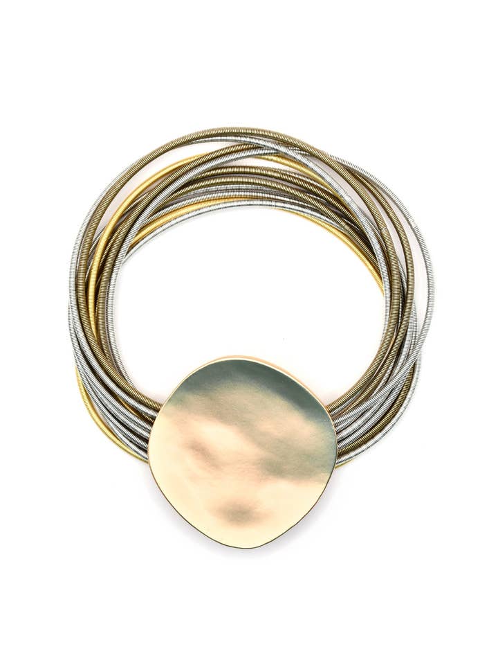 Multi Gold, Bronze White Matte Gold Disc Bracelet for wholesale by Sea Lily