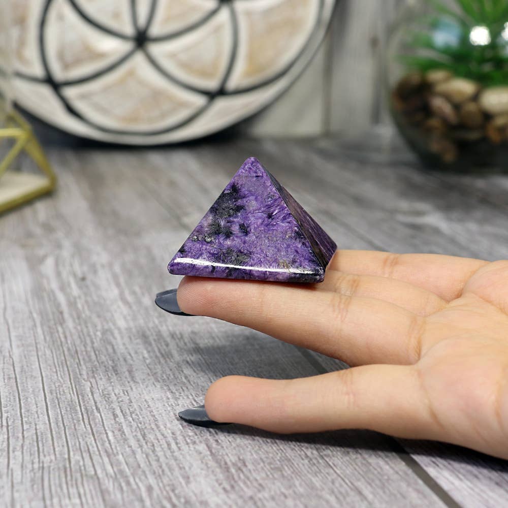 Natures Artifacts Inc - Wholesale Spiritual Stone/Crystal - Charoite Pyramid AAA Grade - Russain Charoite Crystal6