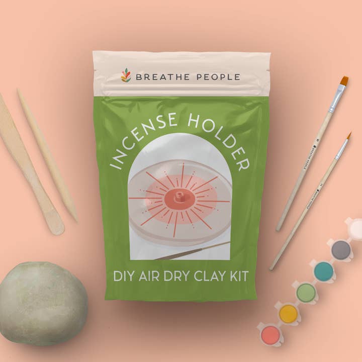 Breathe People - Wholesale DIY Craft Kit - DIY Air Dry Clay Kit- Make Your Own Incense Holder