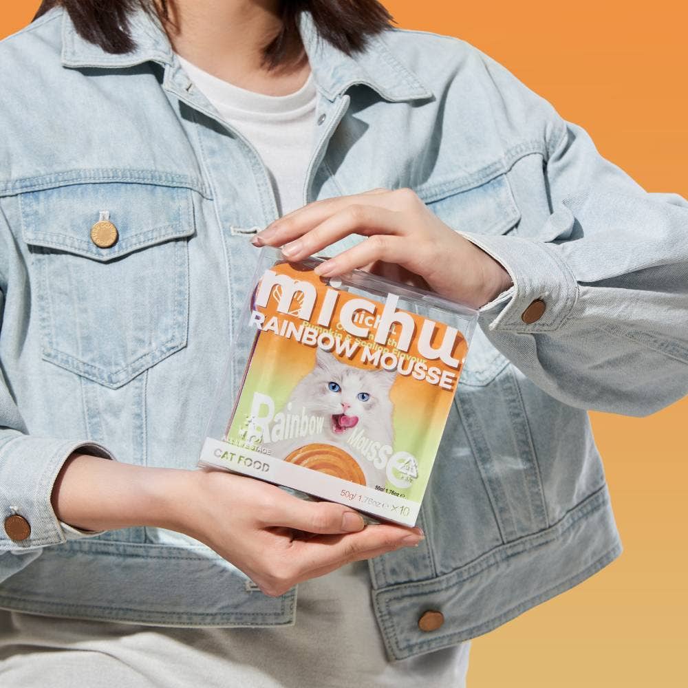 MichuPet - Vendita all'ingrosso Cibo - Gatti - Michu Rainbow Mousse con 5 gusti per gatti1