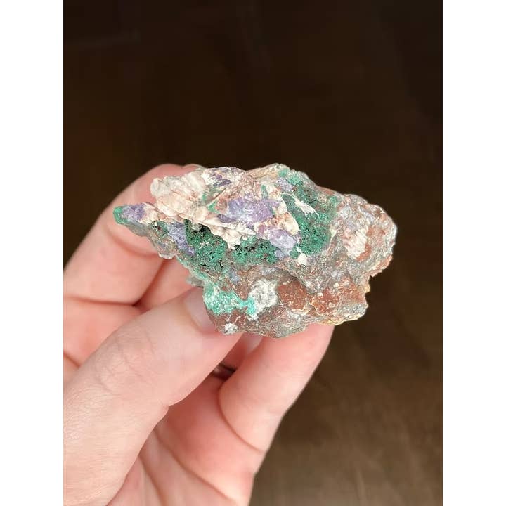 Prettygoods - Wholesale Spiritual Stone/Crystal - Purple Fluorite With Malachite And Calcite Specimen