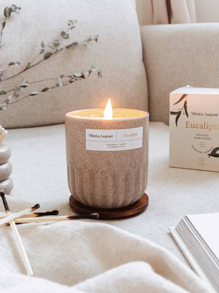 Eucalipto reusable candle for wholesale by Mimi & August