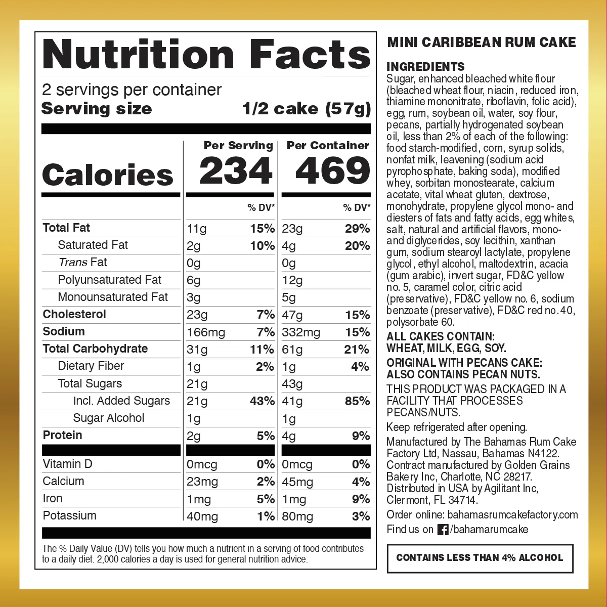 Bahamas Rum Cake Factory - Wholesale Cake - Original Rum Cake2