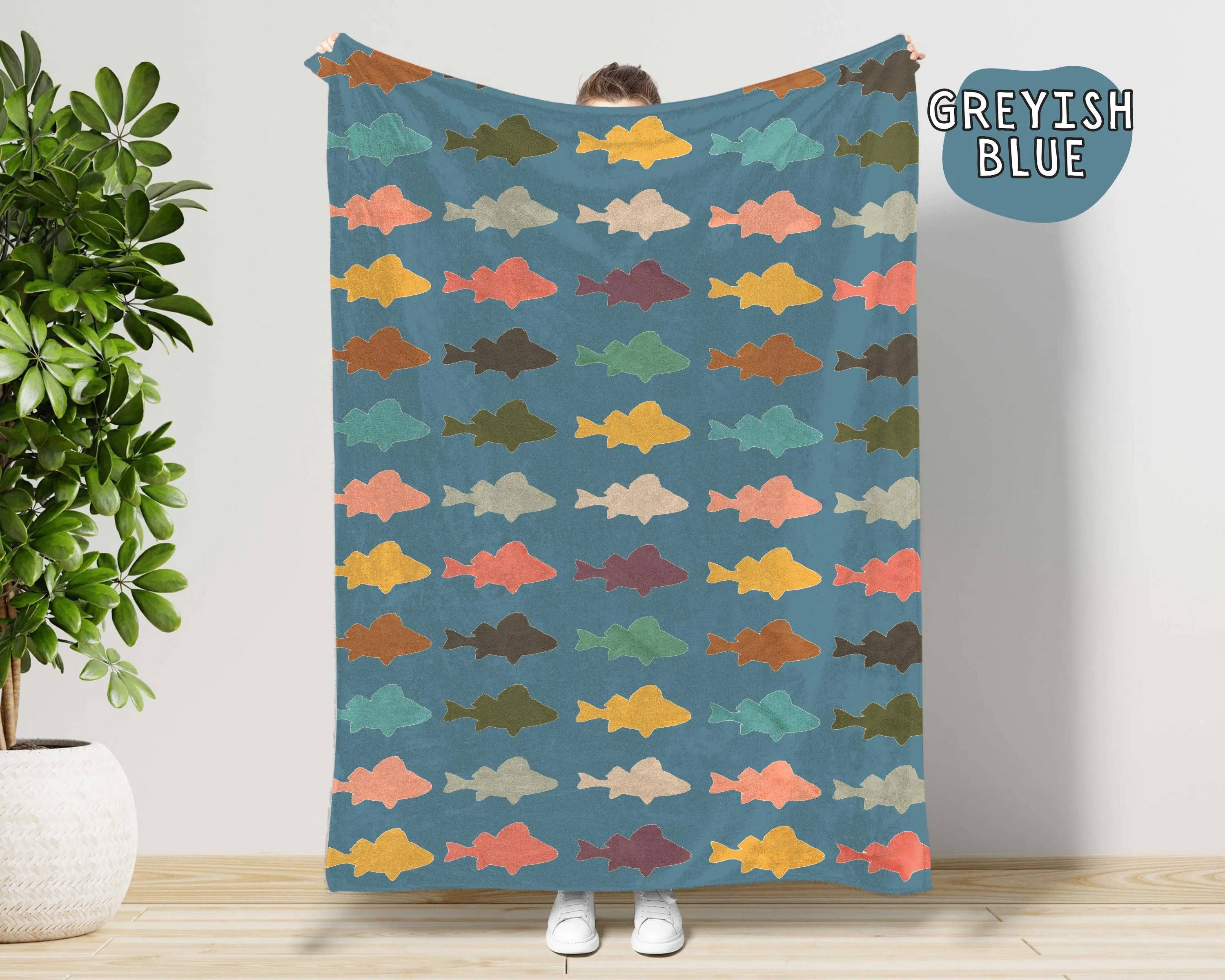 Vivtrek - Wholesale Throw Blanket - Vintage Fish Blanket, Cozy Throw for Fishing Lovers0