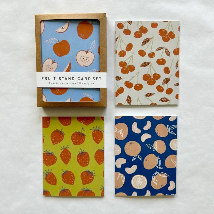 Chelsea Calkins Design - Wholesale Stationery/Notecard Set - Fruit Stand Assorted Card Set - 8 Cards with Envelopes2