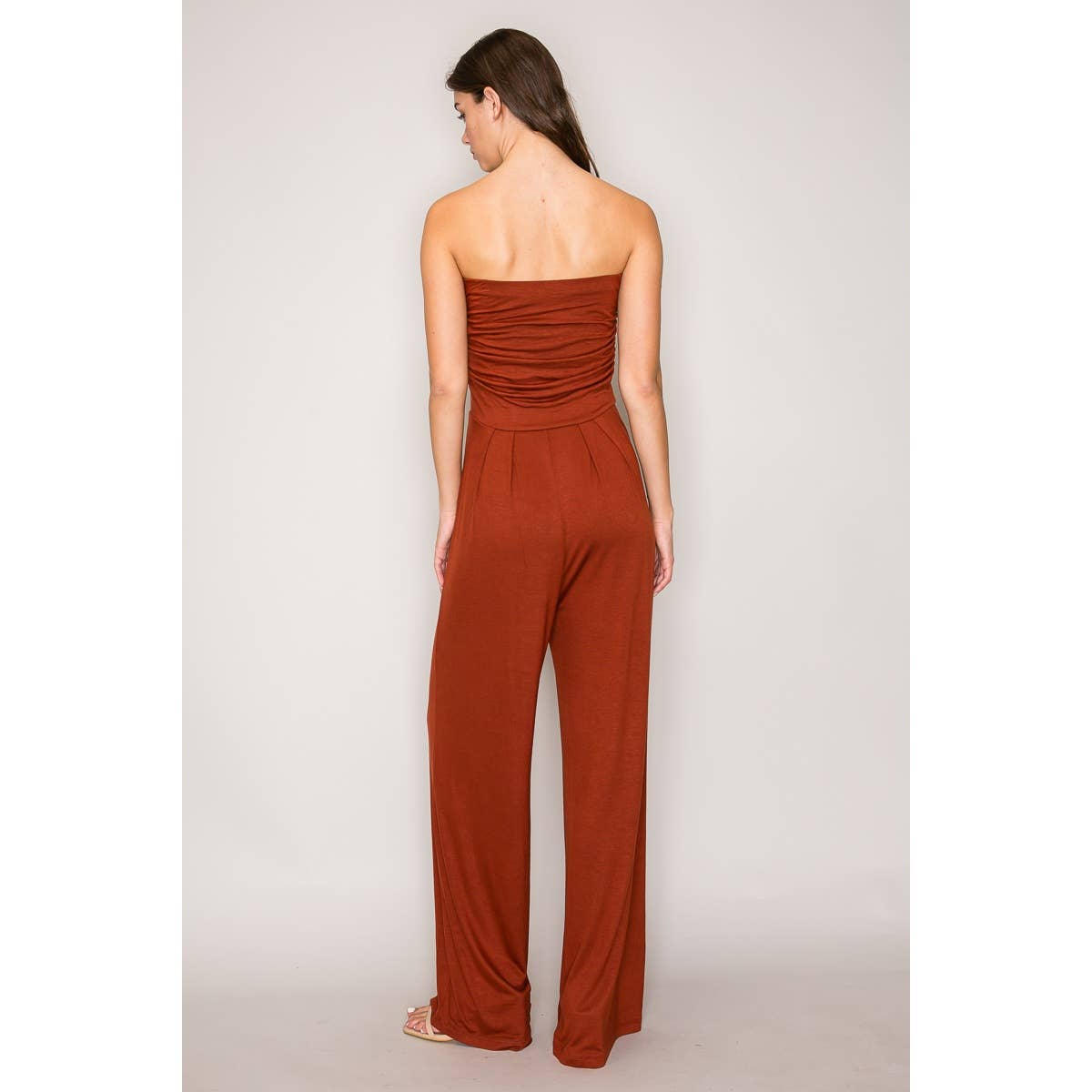 Popular 21 - Vente Combinaison – femme - Combinaison en tricot à jambes amples et sans bretelles à haut tube2