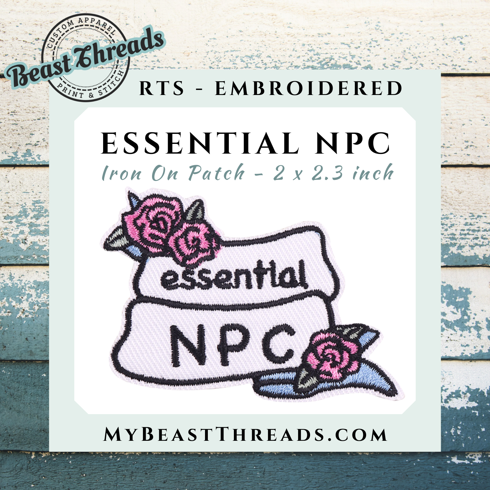 Beast Threads LLC - Wholesale Patch - Essential NPC Embroidered Patch- RTS0