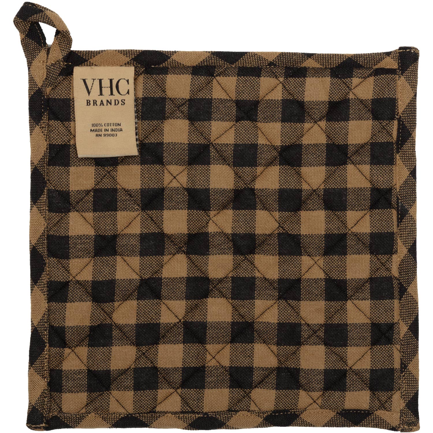 VHC Brands - Vente Gants de cuisine/maniques - Porte-pot étoile noir 8x82