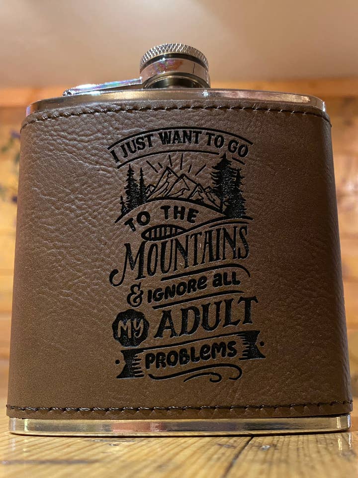 Adult Problems Flask for wholesale by Willow Mountain Limited