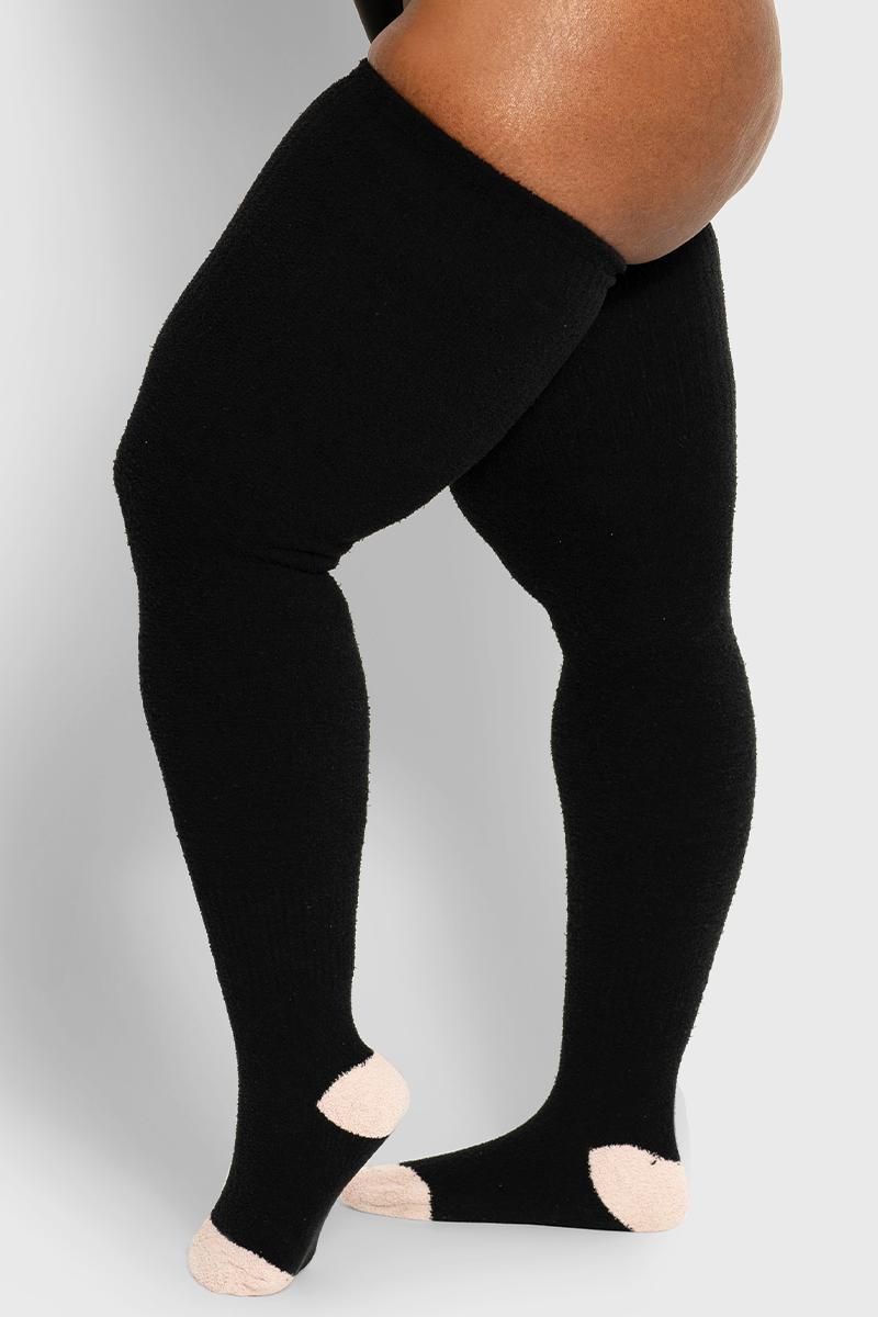 THUNDA THIGHS - Wholesale Socks - Women's - Plus Size Thunda Cozy - Onyx2