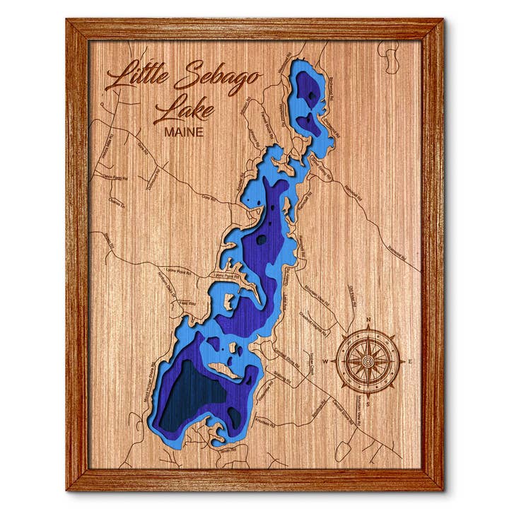 Mappa della Profondità del Lago Little Sebago - Decorazione Murale Unica per la Casa per la vendita all'ingrosso da parte di Premier Gifts and More