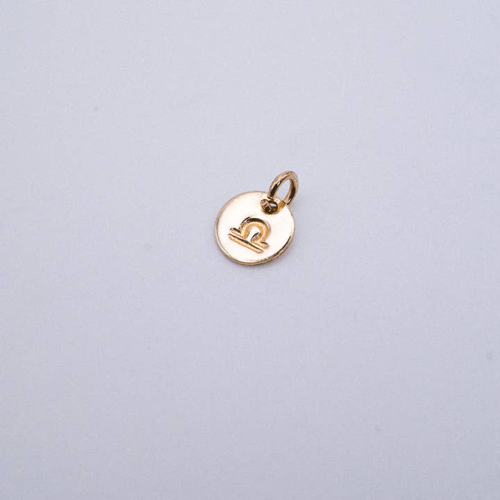 Hannah Naomi - Wholesale Individual Charm/Pendant - Tiny Zodiac Circle Charm, SOLID 14K Gold6