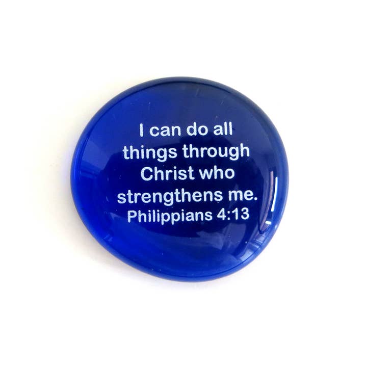 Lifeforce Glass, Inc. - Venta al por mayor Moneda/objeto de coleccionista - Piedra de cristal: Puedo hacer todas las cosas... Filipenses 4:134