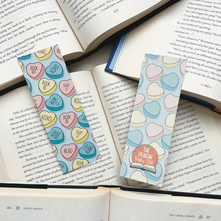 Marcador de libros de corazones de conversación para venta al por mayor de The Peachy Polka Dot
