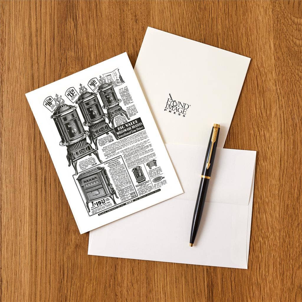 Found Image Press - Wholesale Stationery/Notecard Set - Greeting Card AC-430 Wood-Burning Stoves1