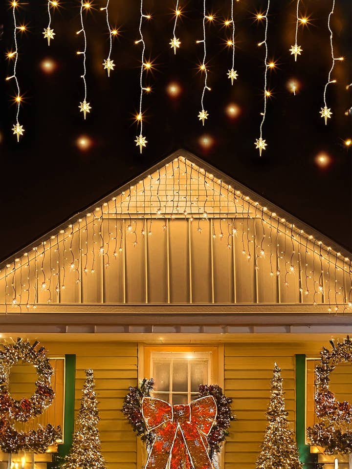 Icicle Snowflake Warm White Led String Lights for wholesale by Cap Zone