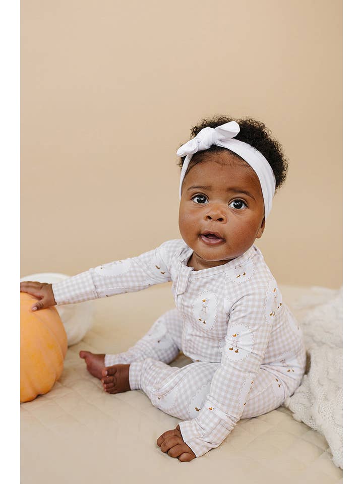 Lucky Panda Kids - Wholesale Jumpsuit - Baby - Bamboo Zip Romper | Gingham & Goose3