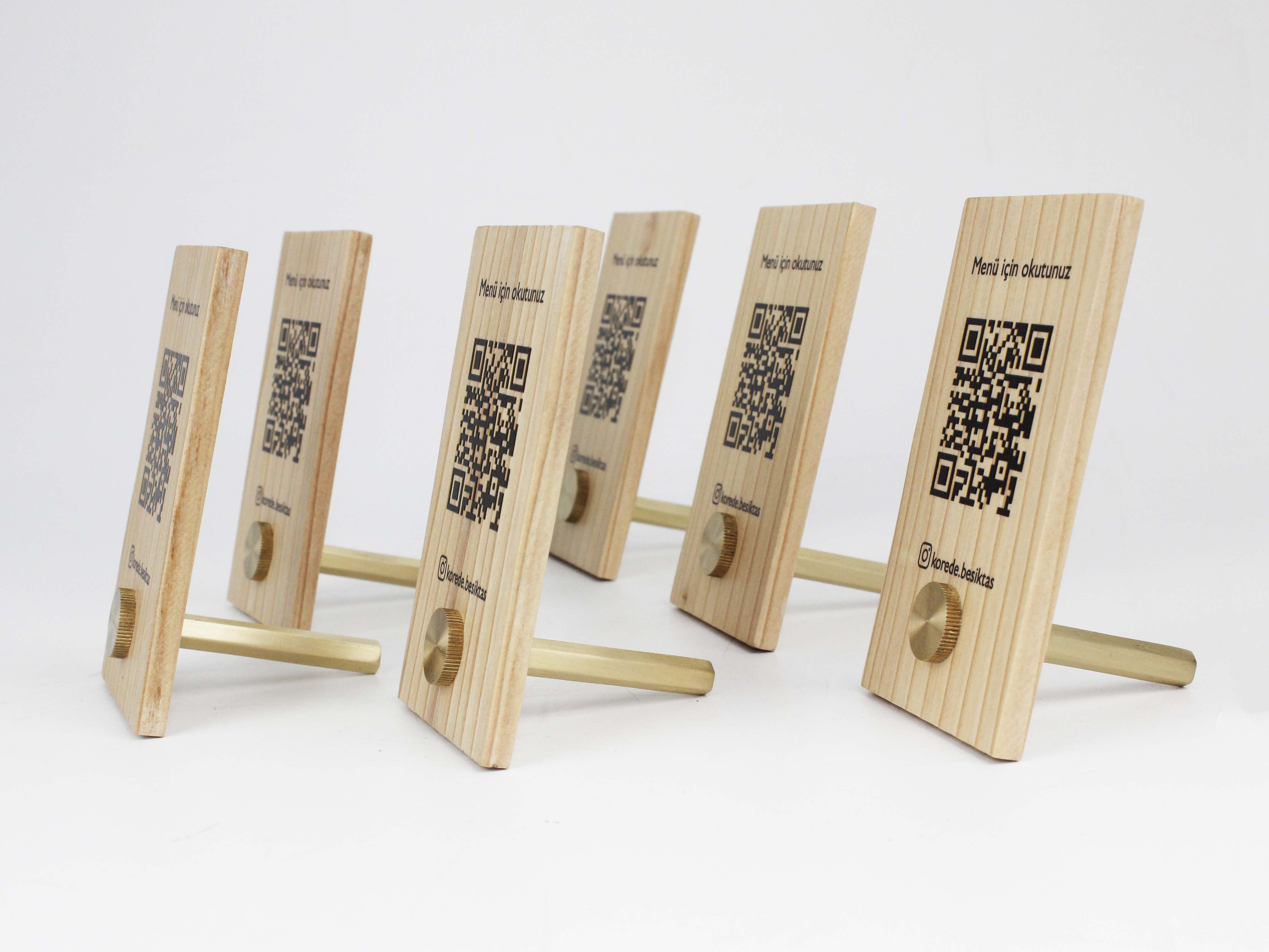 OtimSan - Wholesale Retailer Display Stand/Case - Wooden QR Code Menu Stand4