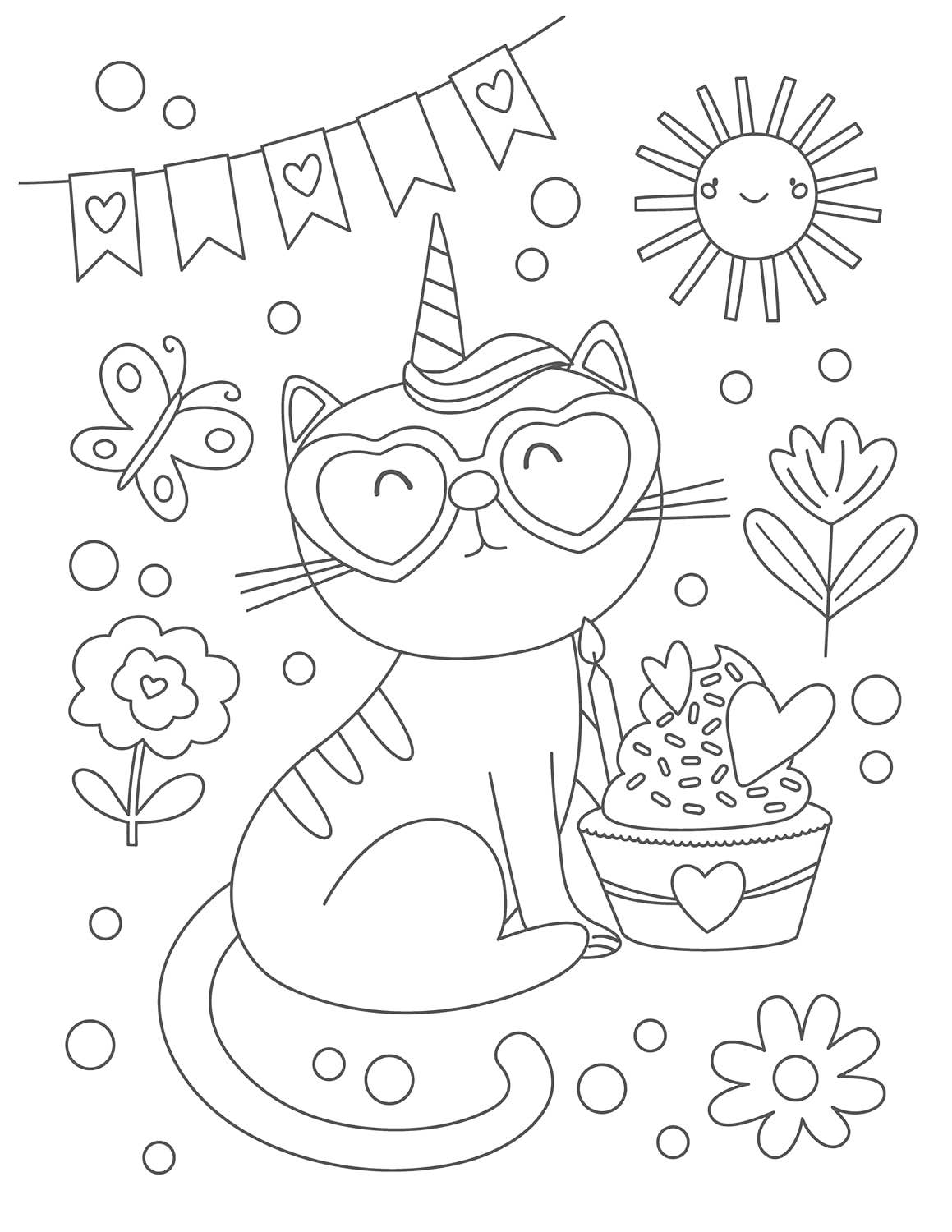 Fox Chapel Publishing - Wholesale Kleurboek - Kinderen en baby - Silly Caticorns kleurboek3