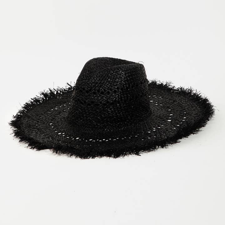 Collections by Fame Accessories - Wholesale Straw Hat - Women's - Basket Weave Flat Brim Straw Hat