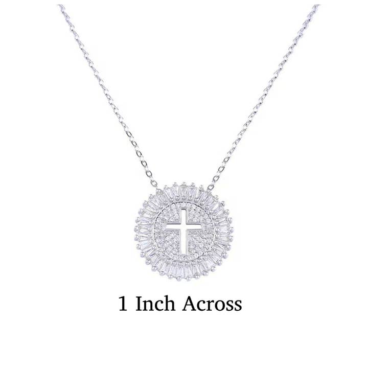 Purple Myrtle - Wholesale Pendant/Charm Necklace - Round Cross " Diamond" Necklace for Women/ Girls/ Easter 2