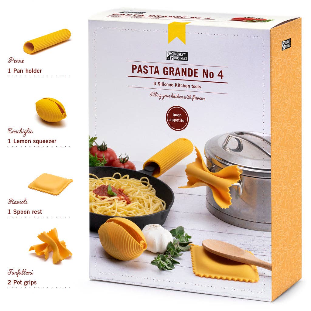 Monkey Business Design USA LLC - Wholesale Kitchen Tool/Gadget - Silicone Pasta Shaped Kitchen Tools Gift Box | Pasta Grande No.46