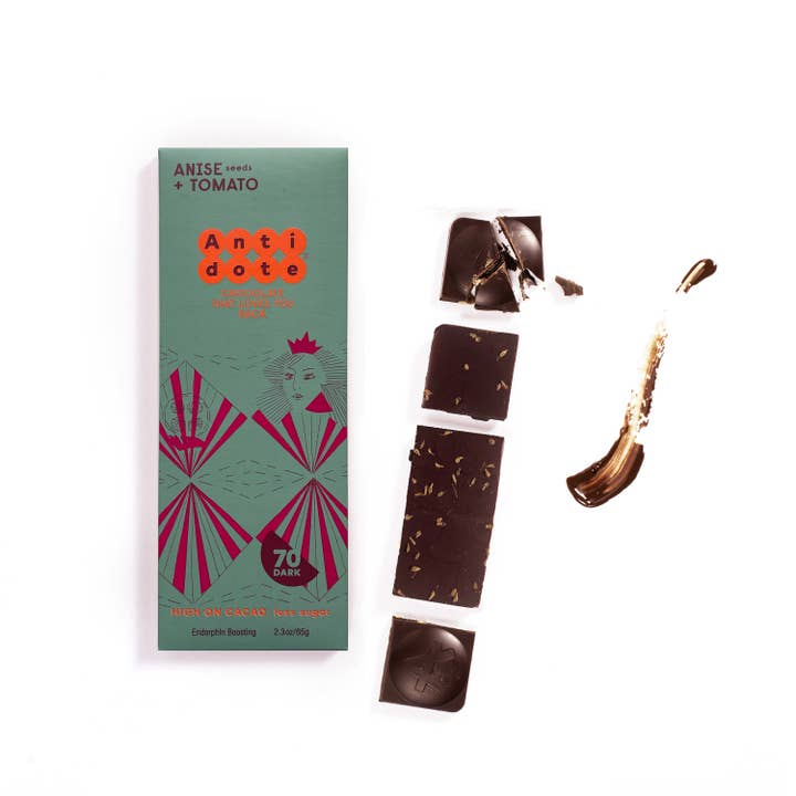 Antidote Chocolate QUEEN T: ANIS + TOMATO for wholesale by Antidote Chocolate